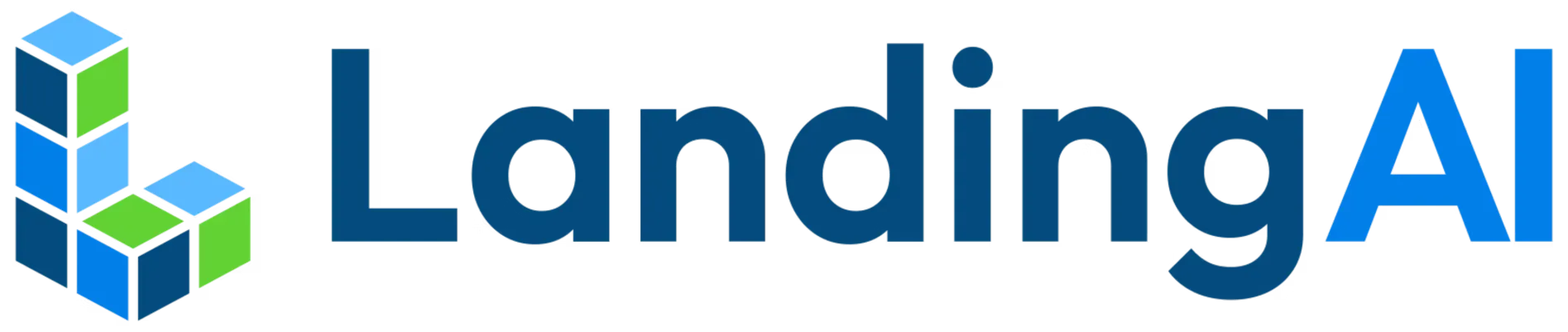 Landing AI logo with blue and green cube design to the left of the word LandingAI.